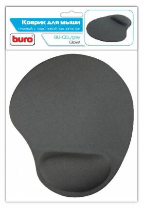 Коврик для мыши Buro BU-GEL/grey гелевый серый