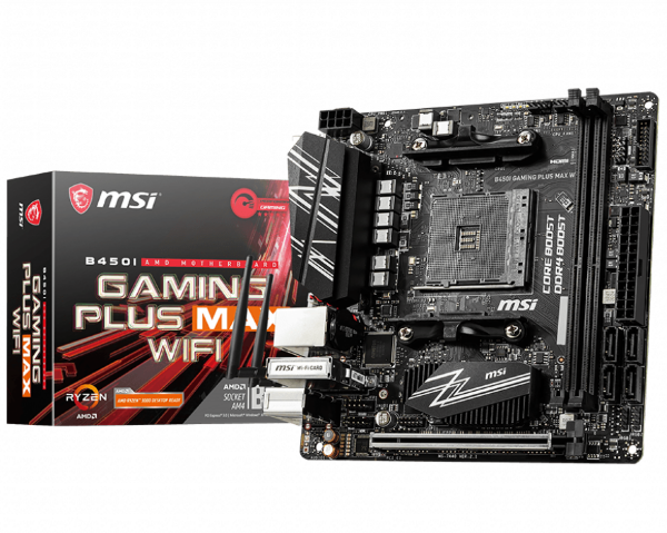 Материнская плата MSI B450I GAMING PLUS MAX WIFI, AMD B450, sAM4, mini-ITX