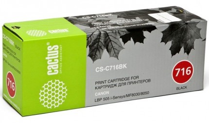 Картридж Cactus CS-C716BK черный для Canon LBP-5050 5050N (2300стр.)