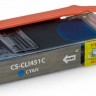 Совместимый картридж струйный Cactus CS-CLI451C голубой для Canon MG 6340/ 5440/ IP7240 (9,8ml)