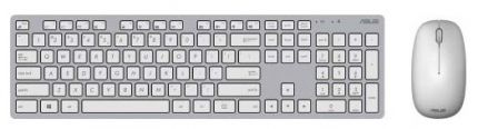 Клавиатура + мышь Asus W5000 клав:серый/белый мышь:серый/белый USB беспроводная slim Multimedia