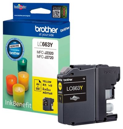 Картридж струйный Brother LC663Y желтый для MFC-J2320, MFC-J2720 (600стр.)