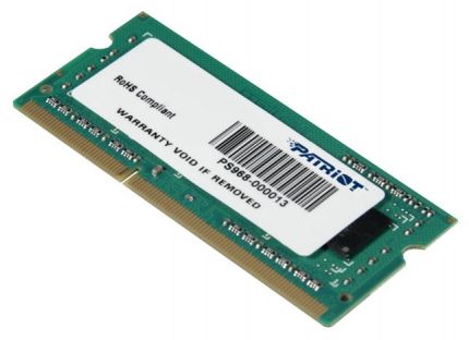 Модуль памяти DDR3 4Gb 1600MHz SO-DIMM Patriot PSD34G160082S