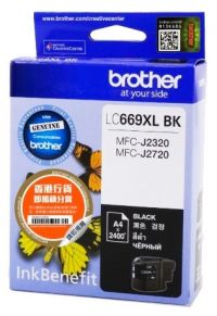 Картридж струйный Brother LC669XLBK черный для MFC-J2320, MFC-J2720 (2400стр.)