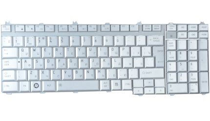 Клавиатура для ноутбука Toshiba Satellite P300/ L350/ L355/ L500 RU, Silver