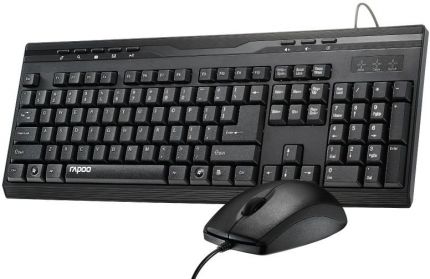 Клавиатура + мышь Rapoo NX1710 клав:черный мышь:черный USB Multimedia