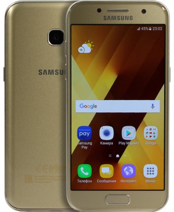 Смартфон Samsung Galaxy A3 (2017) SM-A320F 16Gb золотистый