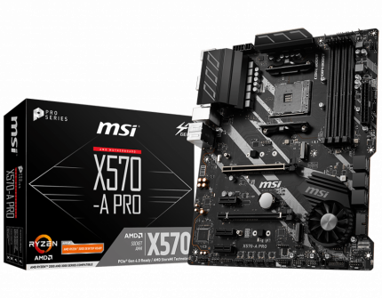 Материнская плата MSI X570-A PRO, AMD X570, sAM4, ATX