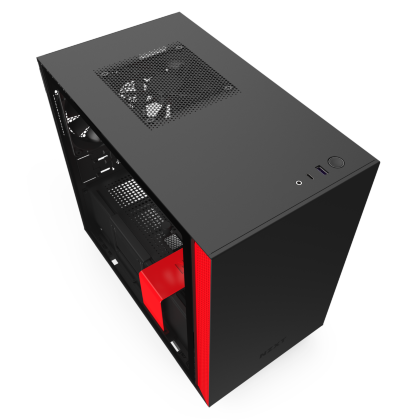 Корпус NZXT H210 чёрный/красный, без БП, mini-ITX