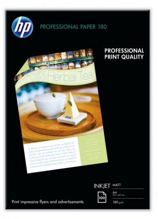 Бумага HP матовая высшего качества 180 гр/ м2 – A4 - 100 листов
