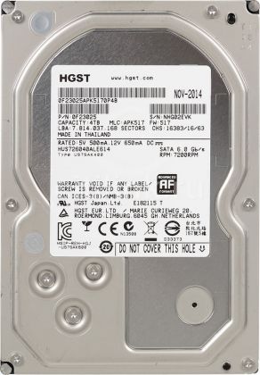 Жесткий диск HGST SATA-III 4Tb HUS726040ALE614 ULTRASTAR 7K6000 (7200rpm) 128Mb 3.5"