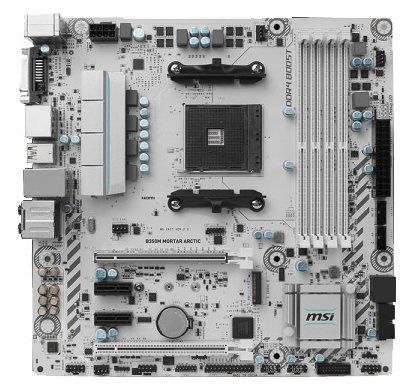 Материнская плата MSI B350M MORTAR ARCTIC Soc-AM4 AMD B350 4xDDR4 mATX AC`97 8ch(7.1) GbLAN RAID+DVI+HDMI+DP