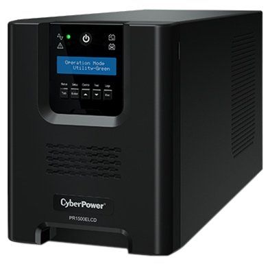 ИБП CyberPower PR1500ELCD, Line-Interactive, 1500VA/1350W, 8 IEC-320 С13 розеток, USB&Serial, SNMPslot, LCD дисплей, Black