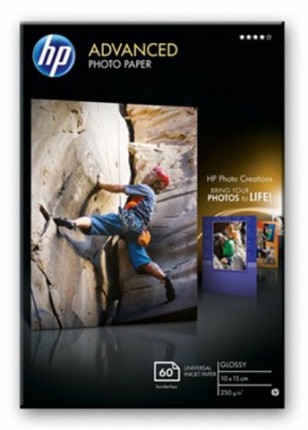 Бумага HP глянцевая с улучшенными характеристиками фото 250 гр/ м2 – 10х15 см - 60 листов