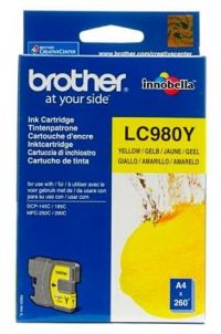 Картридж Brother LC-980Y с желтыми чернилами (260 копий при 5%) для DCP-165C/145C