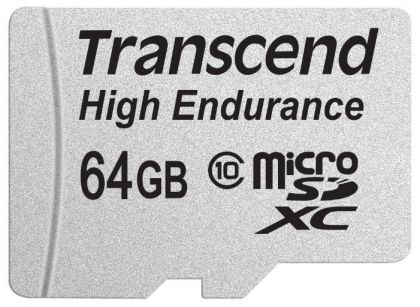 Карта памяти Transcend 64GB microSDHC Card UHS-I Class 10 High Endurance R/W 21/20 MB/s