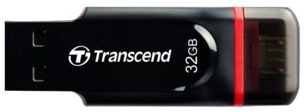 Флешка Transcend 32Gb Jetflash 340 TS32GJF340 USB2.0 черный/красный