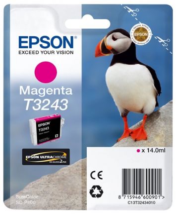 Картридж струйный Epson T3243 C13T32434010 пурпурный (14мл) для Epson SureColor SC-P400