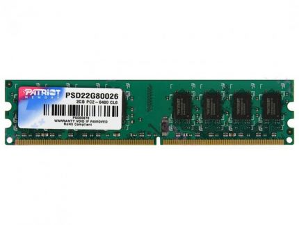 Модуль памяти DDR2 1x2Gb 800MHz Patriot (PSD22G80026) unbuffered Ret