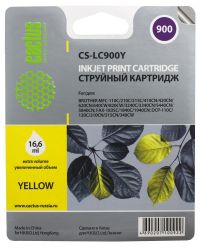 Совместимый картридж струйный Cactus CS-LC900Y желтый для Brother DCP-110/115/120/ MFC-210/ 215 (16,6ml)