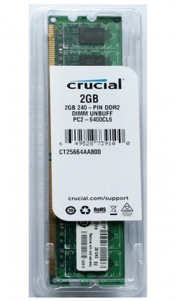 Модуль памяти DDR2 2048Mb 800MHz Crucial (CT25664AA800) RTL (PC2-6400) CL6 Unbuffered UDIMM 240pin