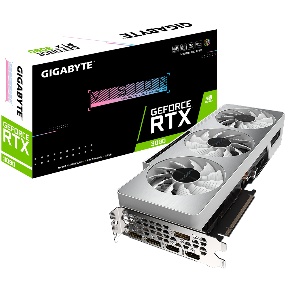 Видеокарта NVIDIA Geforce RTX 3090 Ampere Gigabyte VISION OC 24G -  Интернет-магазин 