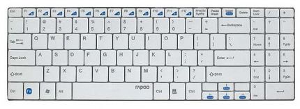 Клавиатура Rapoo E9070 белый USB Беспроводная 2.4Ghz Да