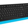 Клавиатура + мышь A4 FG1010 BLUE клав:белый мышь:белый/синий USB беспроводная slim Multimedia