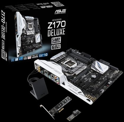 Материнская плата Asus Z170-DELUXE LGA 1151 Intel Z170 4xDDR4 ATX AC`97 8ch(7.1) 2xGgE RAID RAID1 RAID5 RAID10+HDMI