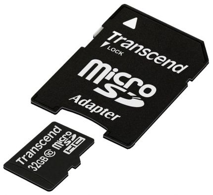 Карта памяти microSDHC 32Gb Class10 Transcend TS32GUSDHC10 + adapter