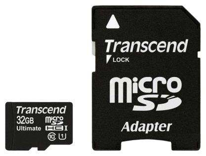 Карта памяти microSDHC 32Gb Class10 Transcend TS32GUSDHC10U1 + adapter