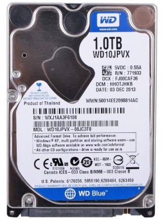 Жесткий диск WD SATA-III 1Tb WD10JPVX Blue (5400rpm) 8Mb 2.5"
