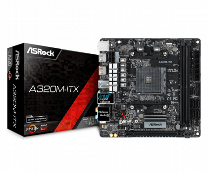 Материнская плата ASRock A320M-ITX, AMD A320, sAM4, mini-ITX