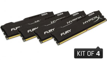 Модуль памяти Kingston 32GB 2133MHz DDR4 CL14 DIMM (Kit of 4) HyperX FURY Black