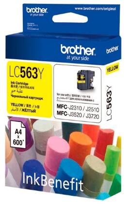 Картридж Brother LC-563Y с жёлтыми чернилами (до 600 страниц формата A4) для MFC-J2510