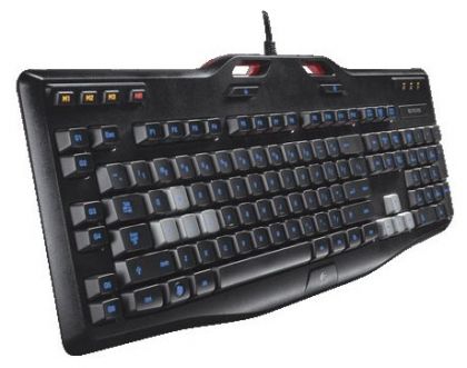 Клавиатура Logitech G105 черный USB тонкая Gamer LED