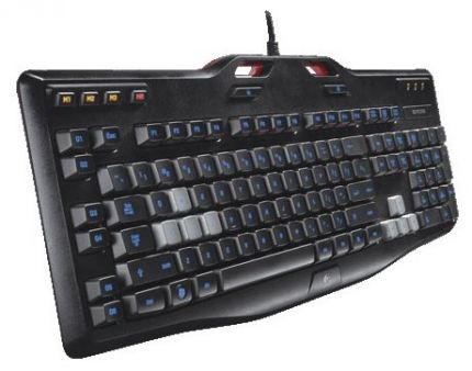 Клавиатура Logitech G105 черный USB тонкая Gamer LED