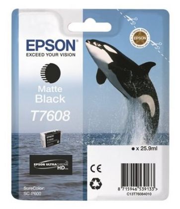Картридж струйный Epson T7608 C13T76084010 черный матовый (25.9мл) для Epson SureColor SC-P600