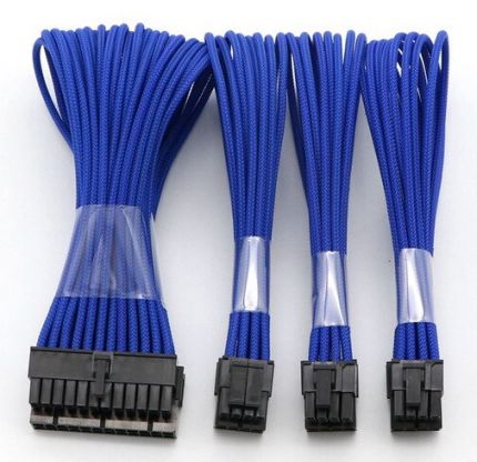 Комплект кабелей в оплётке (синий)