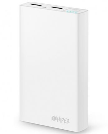 Мобильный аккумулятор Hiper RP12500 Li-Ion 12500mAh 2.1A+1A белый 2xUSB
