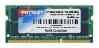 Модуль памяти Patriot 2Gb PC10600 DDR3 SODIMM PSD32G13332S