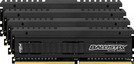 Модуль памяти Crucial 16GB Kit (4GBx4) DDR4 3200 MT/s (PC4-25600) CL16 SR x8 Unbuffered DIMM 288pin Ballistix Elite