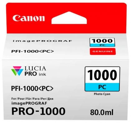 Картридж Canon PFI-1000 PC Photo Cyan для PRO-1000 (80 мл)