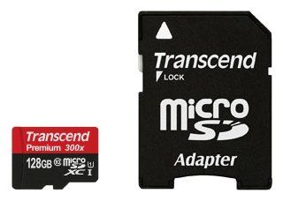 Карта памяти microSDXC 128Gb Class10 Transcend TS128GUSDU1 Premium + adapter