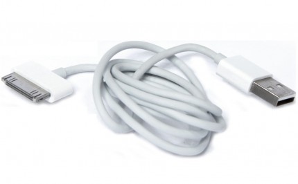Дата-кабель Apple Iphone 4/4S/4C 30-pin для USB, белый