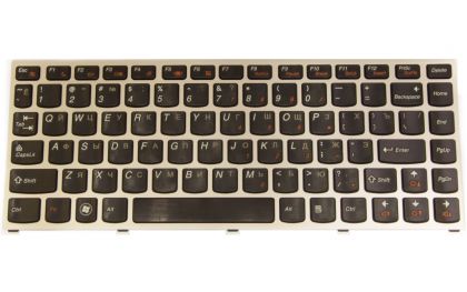 Клавиатура для ноутбука Lenovo IdeaPad U460 RU, Gold Frame, Black Key
