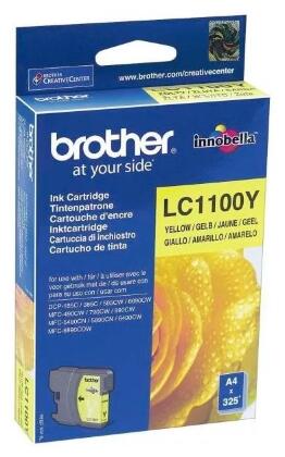 Картридж Brother LC-1100Y с желтыми чернилами (до 325 страниц формата A4 при 5%) для DCP-385C, DCP-6690