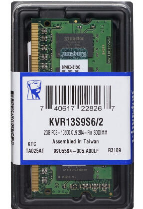 Память DDR3 2Gb 1333MHz Kingston (KVR13S9S6/2) RTL
