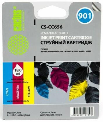 Совместимый картридж струйный Cactus CS-CC656 многоцветный для №901 for HP OfficeJet-4500/ J4580/ J4660/ J4680 (18ml)