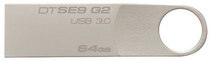 Флешка Kingston 64Gb DataTraveler SE9 G2 DTSE9G2/64GB USB3.0 серебристый